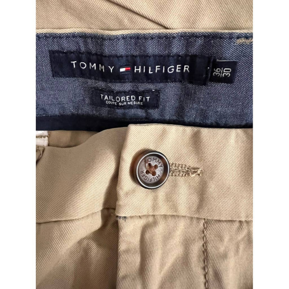 Tommy Hilfiger Men Chino Khaki Pants Tailored Fit 36 x 30 - Picture 3 of 5